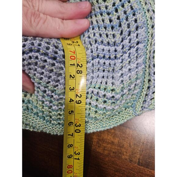 NWT Alfred Dunner Seafoan Teal Green Blue Stripe Sweater Cardigan Size 1X - Picture 6 of 6